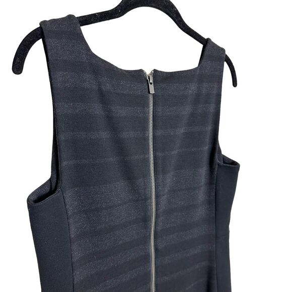 Eileen Fisher Mini Dress Sleeveless Square Neck Black & Gray Knit Sheath size 6 - Picture 10 of 12
